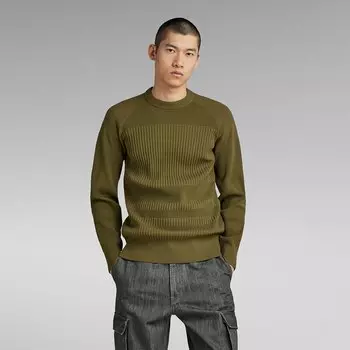 Свитер G-Star Engineered R Crew Neck, зеленый