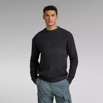 Свитер G-Star Hori Structure R Crew Neck, черный
