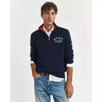 Свитер Gant 8030258 half zip, синий
