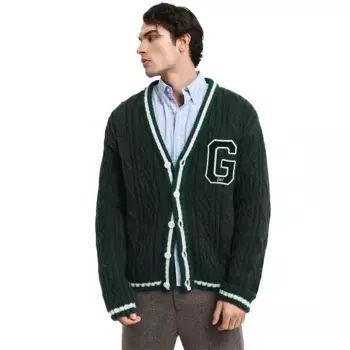 Свитер Gant 8040204 cardigan, зеленый