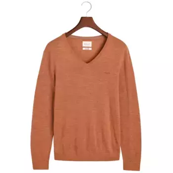 Свитер Gant 8050209 v neck, коричневый