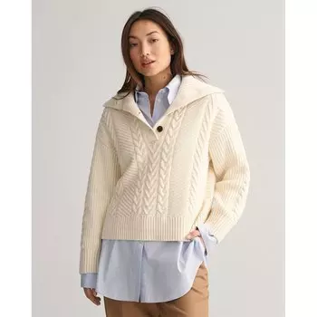 Свитер Gant Cable Buttoned, бежевый