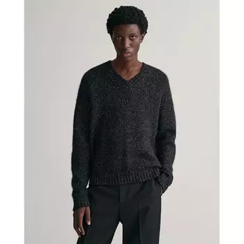 Свитер Gant Shiny Alpaca Wool V Neck, серый