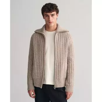 Свитер Gant Wool Full Zip, бежевый