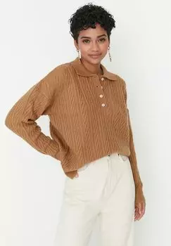 Свитер Gewoontjes Trendyol, цвет camel