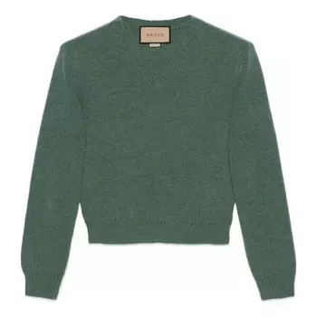 Свитер gg v-neck sweatshirt 'green' Gucci, зеленый