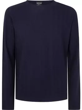 Свитер Giorgio Armani с круглым вырезом, синий