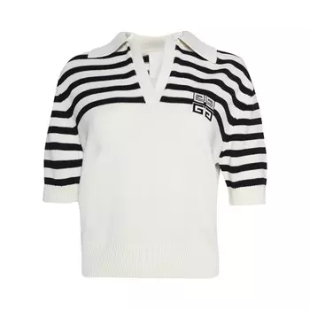 Свитер Givenchy Cropped Polo Sweater, цвет White/Navy