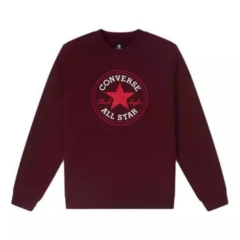 Свитер go-to all star patch standard-fit fleece crew sweatshirt 'burgundy' Converse, бургундия