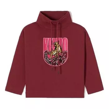 Свитер gold tiger long sleeves hoodie 'red' Kenzo, красный