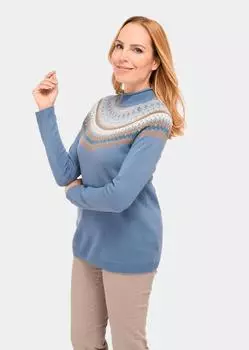 Свитер GOLDNER, цвет rauchblau/gemustert