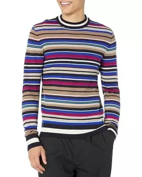 Свитер Good Man Brand Lightweight Multi Stripe Biella Merino Crew, цвет Navy Pink Multi Stripe