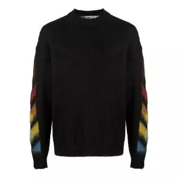 Свитер gradient slogan logo sweater men's black Off-White, черный
