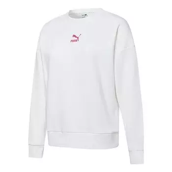 Свитер graphic logo printingn round-neck sweatshirtwhite Puma, белый
