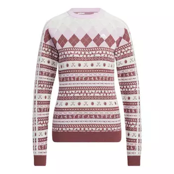 Свитер graphic long sleeve pullover sweater 'burgundy white' Adidas, бургундия