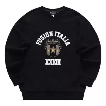 Свитер graphic sweater 'black white' Fila Fusion, черный