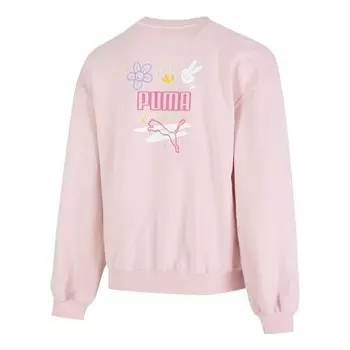 Свитер graphic sweatshirt 'pink' Puma, розовый