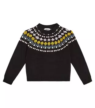 Свитер Gretchen интарсия из смесовой шерсти Molo, черный