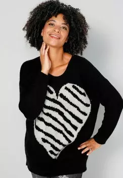 Свитер Grosses Herz Rundhals Langarm Angel of Style, цвет schwarz