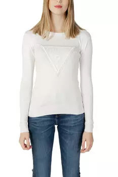 Свитер Guess облегающий с логотипом, белый