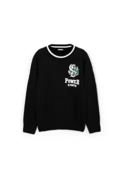 Свитер "Гулливер" вязаный, с круглым вырезом Gulliver, черный