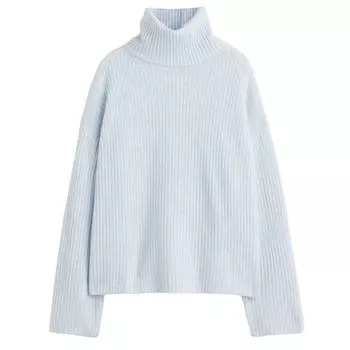 Свитер H&amp;M Everyday Fashion Oversized Turtleneck, светло-голубой