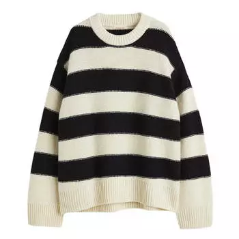 Свитер H&amp;M Premium Selection Cashmere-blend, кремовый/темно-синий