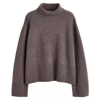 Свитер H&amp;M Premium Selection Oversized Turtleneck Wool-blend, темно-серый