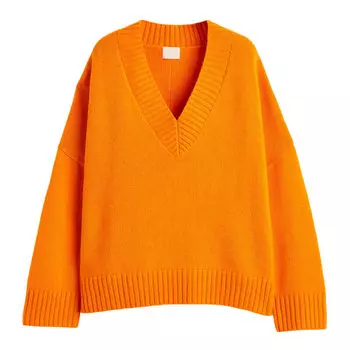 Свитер H&amp;M Trend Wool, оранжевый
