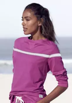 Свитер H.I.S с контрастной тесьмой, костюм для отдыха, цвет Beere