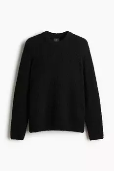 Свитер H&M A/W 2024 Regular Fit Fine-Knit, черный