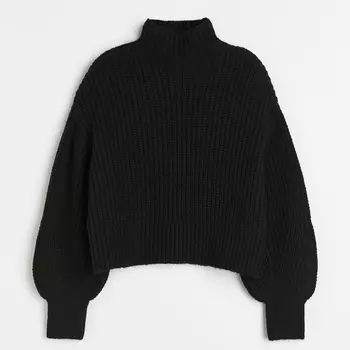 Свитер H&M Balloon-sleeved, черный