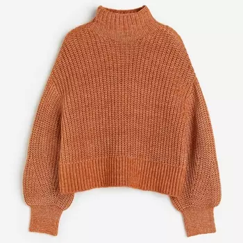 Свитер H&M Balloon-sleeved, терракотовый