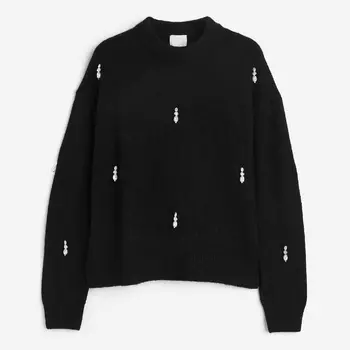 Свитер H&M Beaded, черный