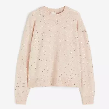 Свитер H&M Beaded, пудрово-розовый