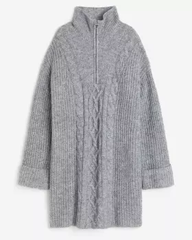Свитер H&M Half-zip, серый