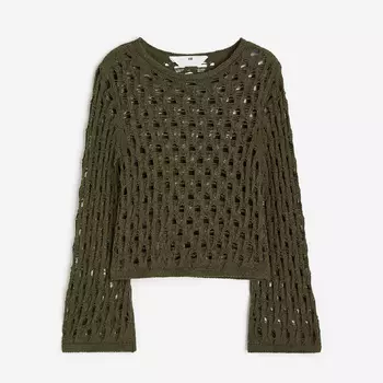 Свитер H&M Kids Openwork, темно-зеленый