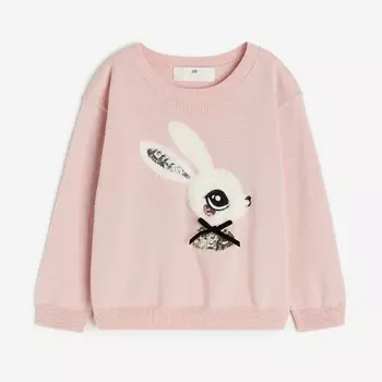 Свитер H&M Kids Reversible-sequin, розовый