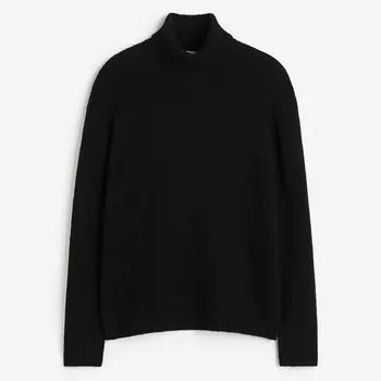 Свитер H&M Loose Fit Woolen Turtleneck, черный