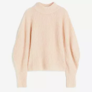 Свитер H&M Mohair-blend Rib-knit, светло-розовый