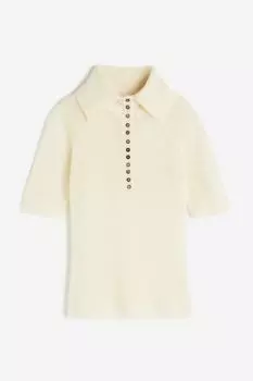 Свитер H&M Mohair-blend With Collar, кремовый