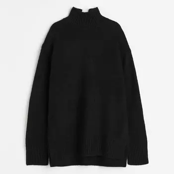 Свитер H&M Oversized Turtleneck, черный