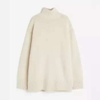 Свитер H&M Oversized Turtleneck, светло-бежевый