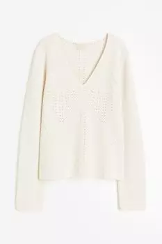 Свитер H&M Pointelle, кремовый