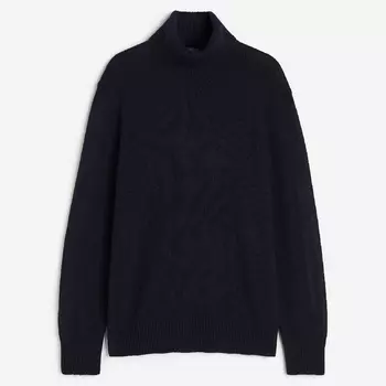 Свитер H&M Regular Fit Turtleneck, темно-синий
