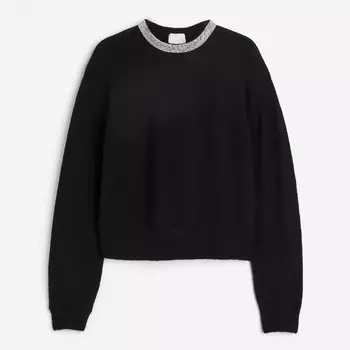 Свитер H&M Rhinestone-embellished, черный