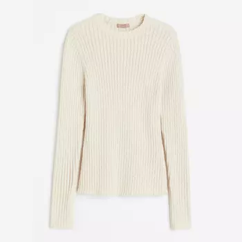 Джемпер женский H&M Rib-knit, светло-бежевый