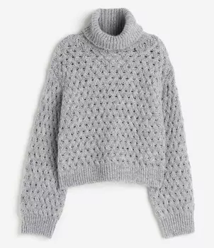 Свитер H&M Turtleneck, светло-серый