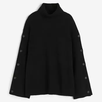 Свитер H&M Woolen Turtleneck, черный