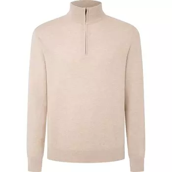 Свитер Hackett Cotton Cashmere Half Zip, бежевый